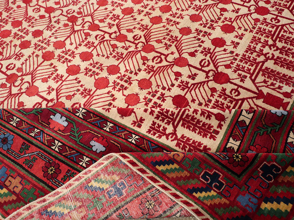 Vintage East Turkestan Khotan Room Size Carpet, No.33155 - Gss