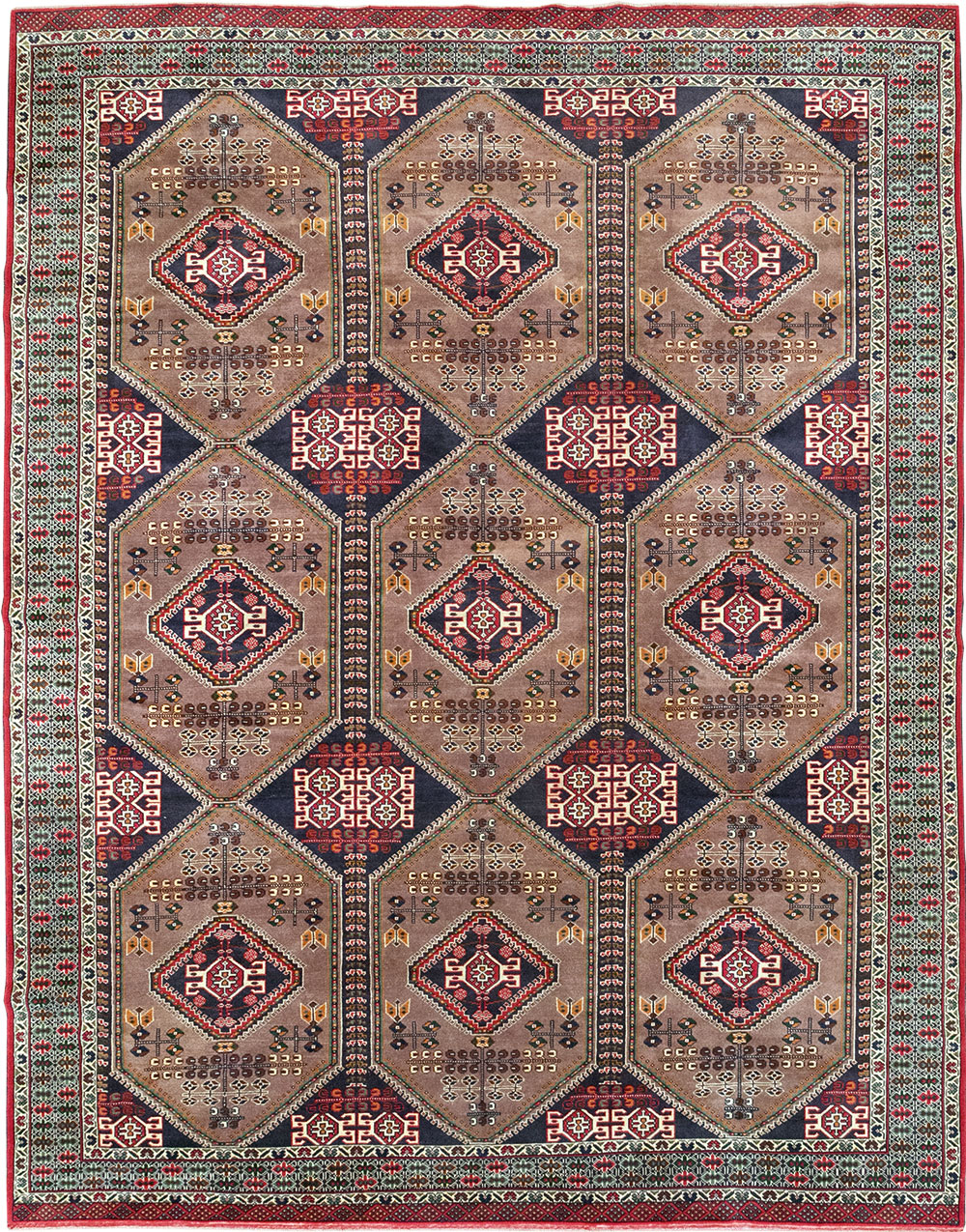 Vintage Persian Turkoman Room Size Carpet, No.33156 - Gss