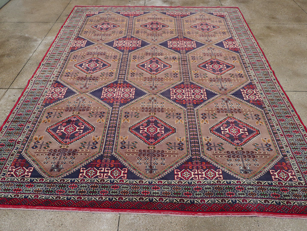Vintage Persian Turkoman Room Size Carpet, No.33156 - Gss