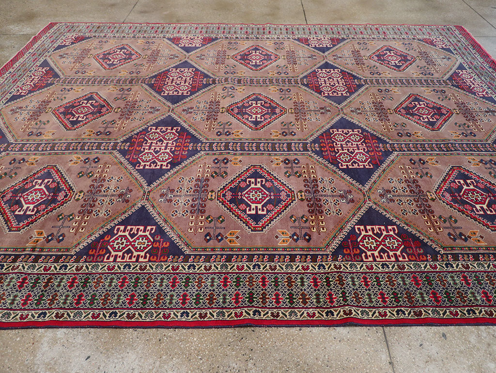 Vintage Persian Turkoman Room Size Carpet, No.33156 - Gss
