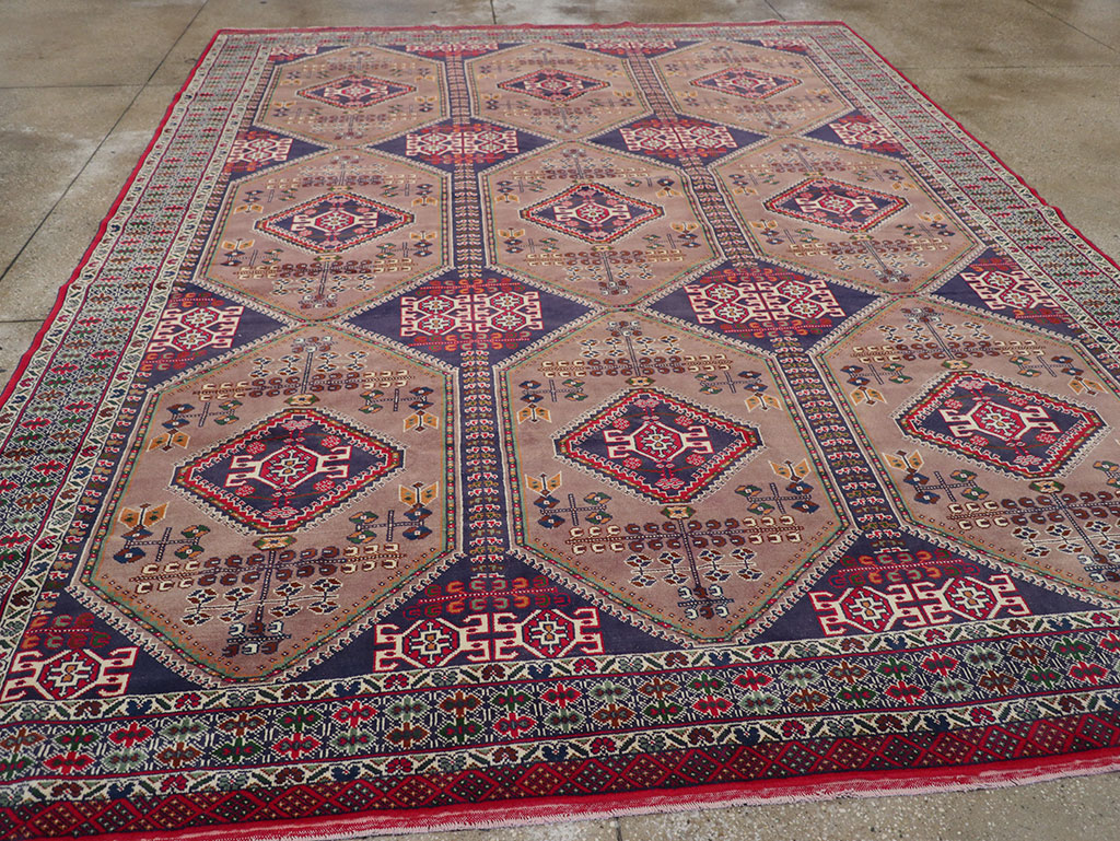 Vintage Persian Turkoman Room Size Carpet, No.33156 - Gss