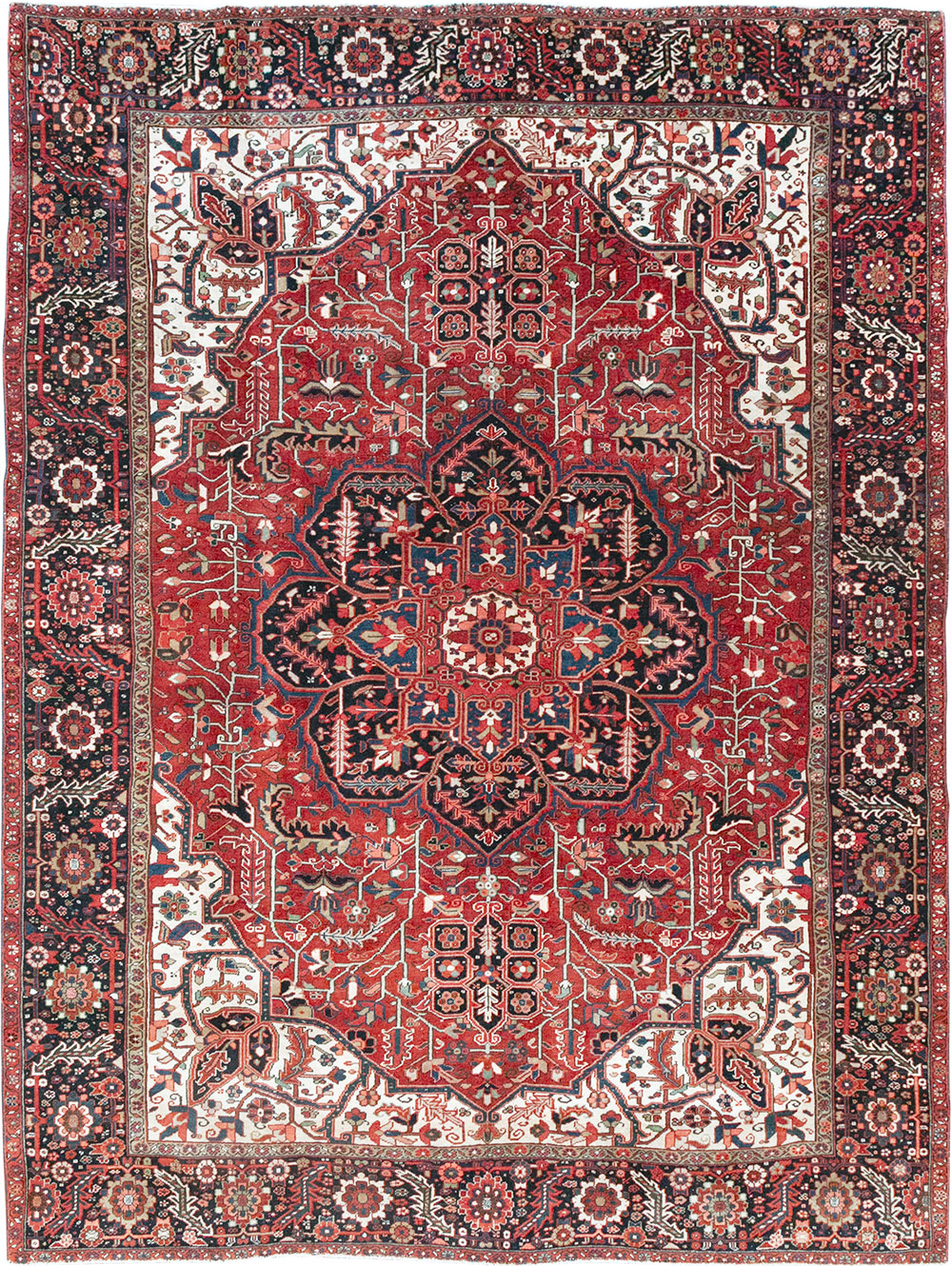 Vintage Persian Heriz Room Size Carpet, No.33168 - Gss