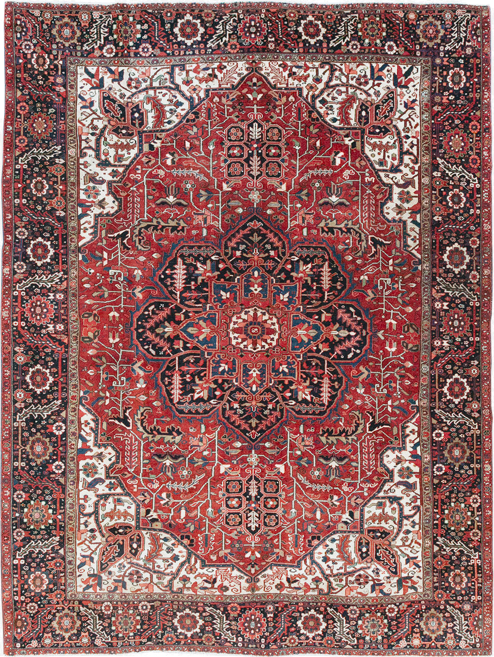 Vintage Persian Heriz Room Size Carpet, No.33168 - Gss