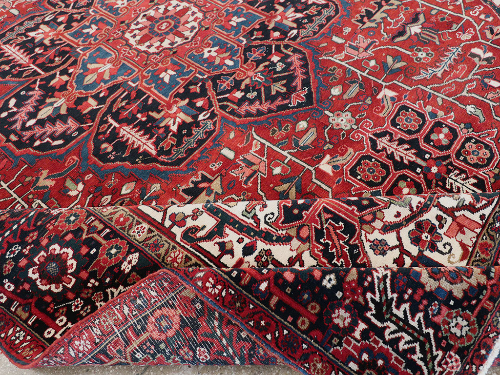 Vintage Persian Heriz Room Size Carpet, No.33168 - Gss