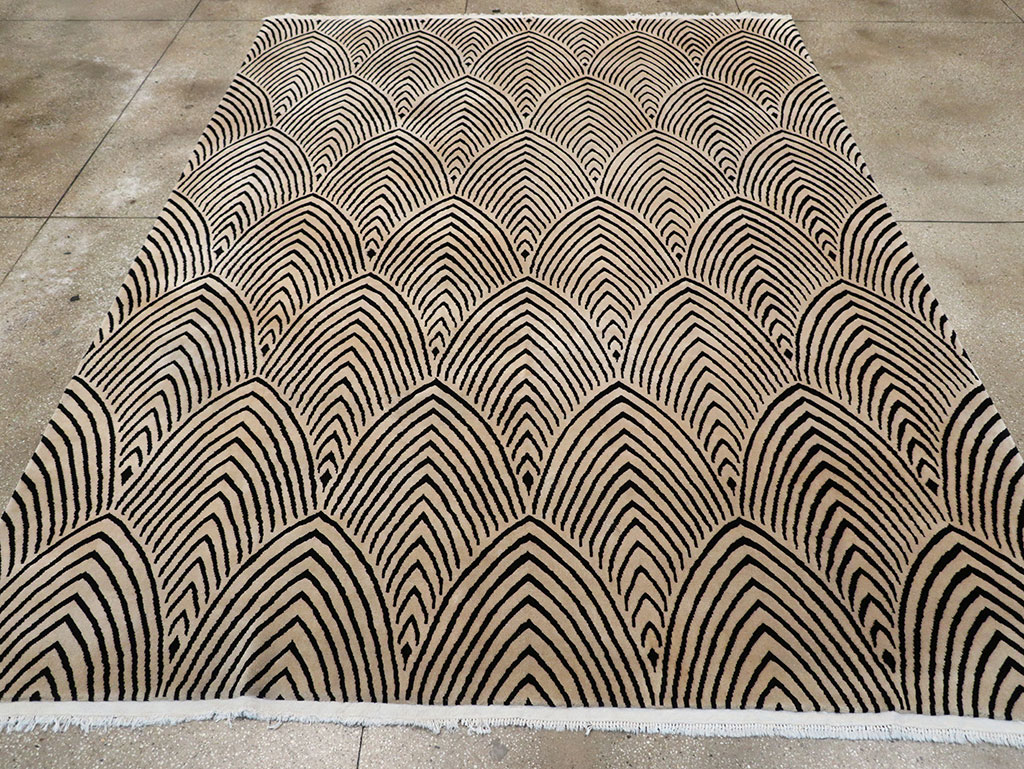 Antique Chinese Art Deco Room Size Carpet, No.33169 - Gss