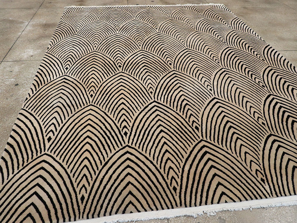 Antique Chinese Art Deco Room Size Carpet, No.33169 - Gss