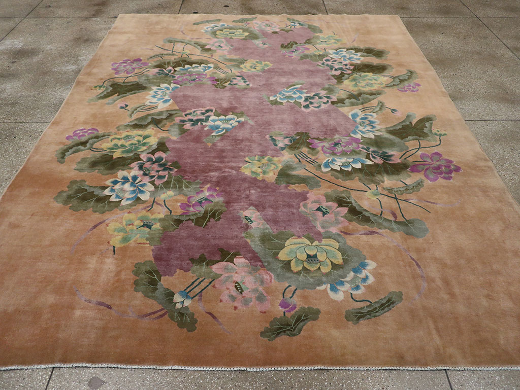 Antique Chinese Art Deco Room Size Carpet, No.33172 - Gss