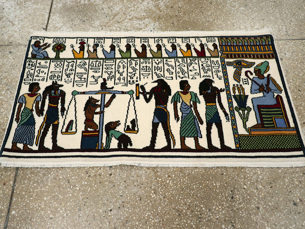 Vintage Egyptian Pictorial Rug, No.33182 - Gss