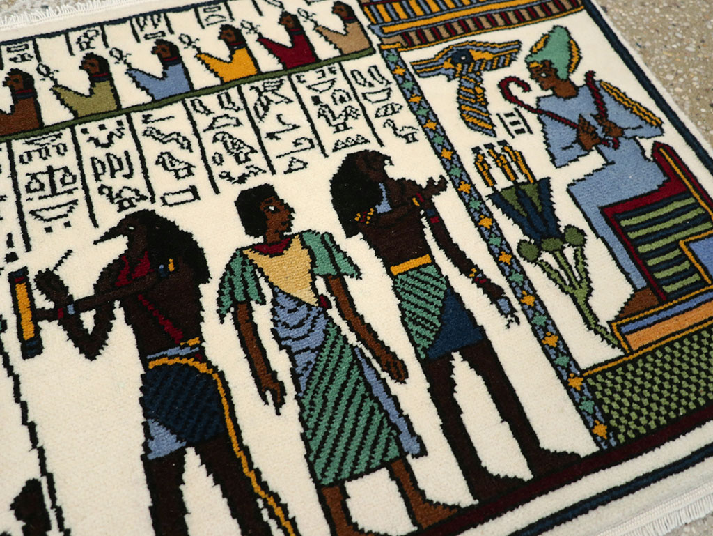 Vintage Egyptian Pictorial Rug, No.33182 - Gss