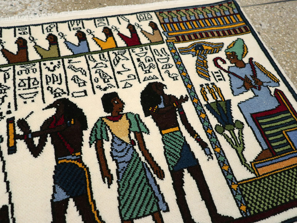 Vintage Egyptian Pictorial Rug, No.33182 - Gss