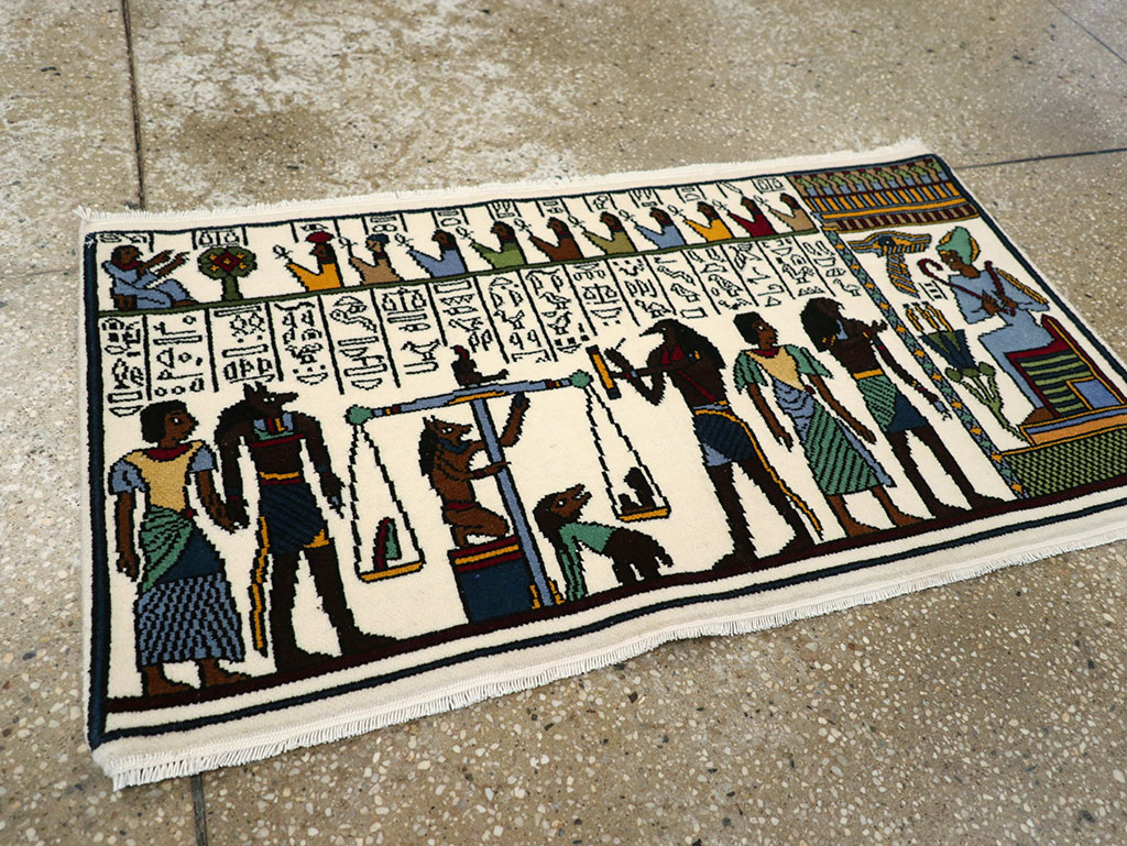 Vintage Egyptian Pictorial Rug, No.33182 - Gss