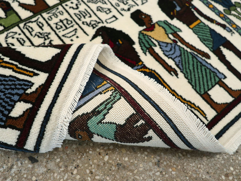 Vintage Egyptian Pictorial Rug, No.33182 - Gss