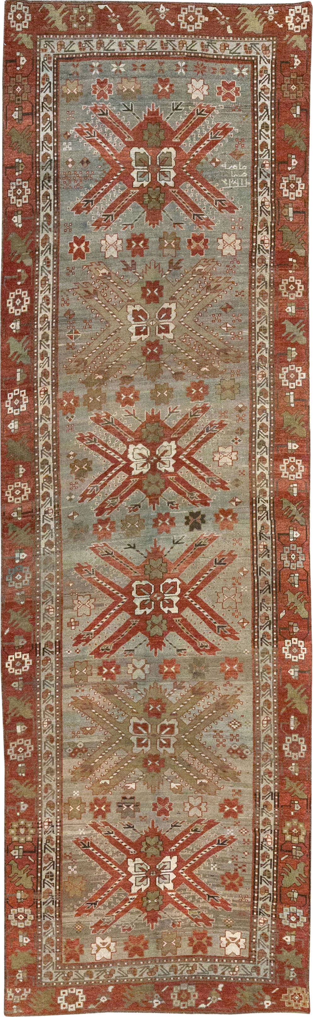 Antique Caucasian Kazak Runner, No.33183 - Gss
