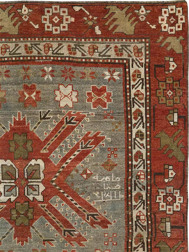 Antique Caucasian Kazak Runner, No.33183 - Gss