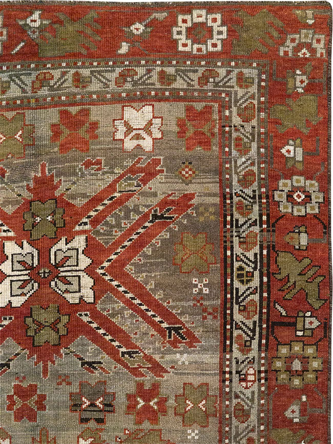 Antique Caucasian Kazak Runner, No.33183 - Gss