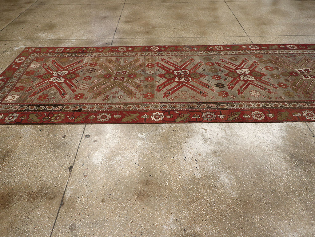 Antique Caucasian Kazak Runner, No.33183 - Gss