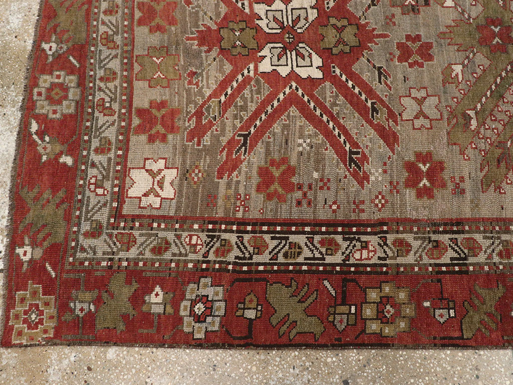 Antique Caucasian Kazak Runner, No.33183 - Gss