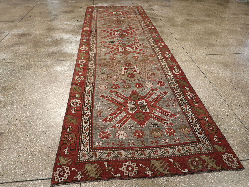 Antique Caucasian Kazak Runner, No.33183 - Gss