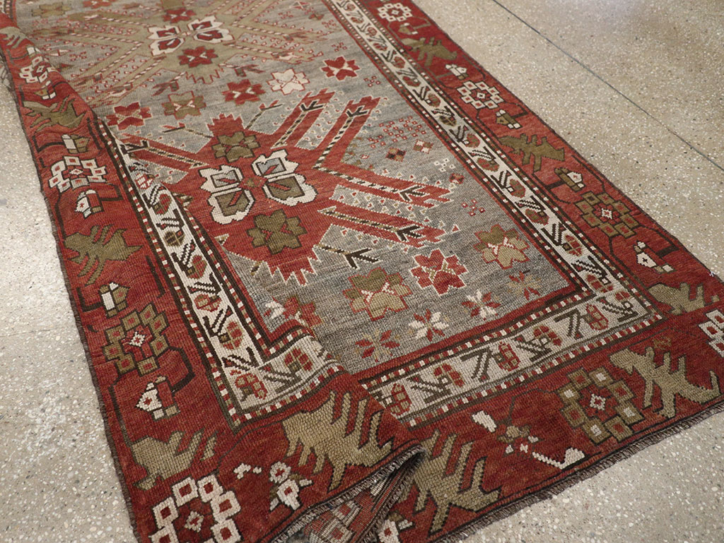 Antique Caucasian Kazak Runner, No.33183 - Gss