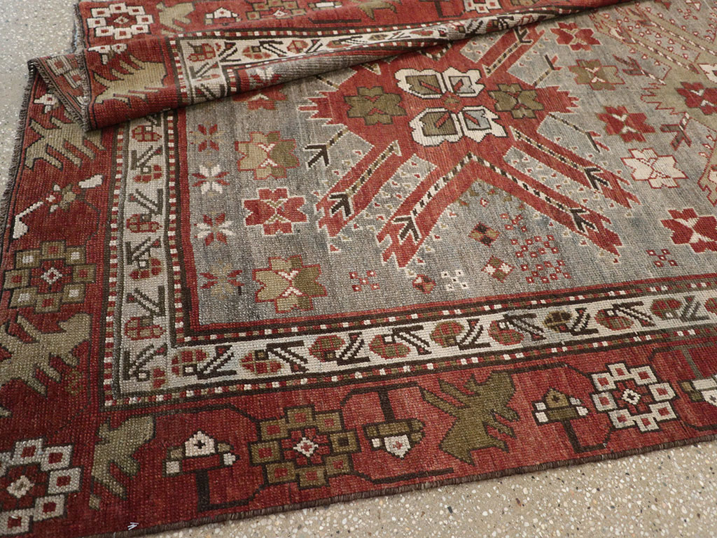 Antique Caucasian Kazak Runner, No.33183 - Gss