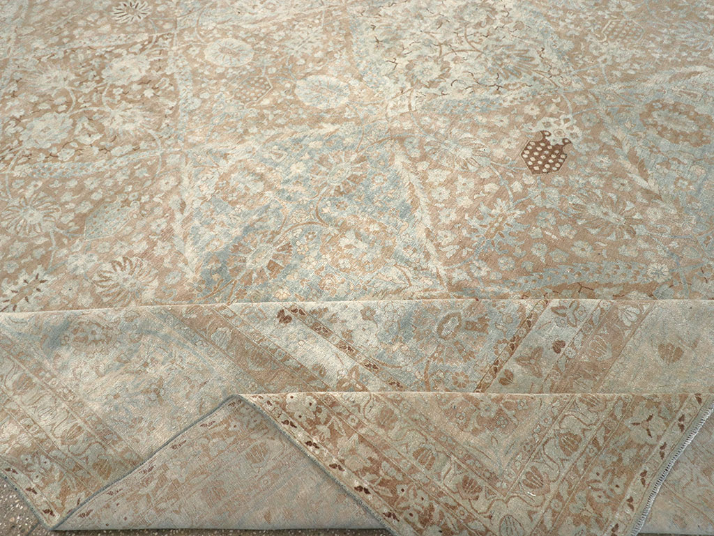 Antique Persian Lavar Kerman Square Large Room Size Carpet, No.33185 - Gss