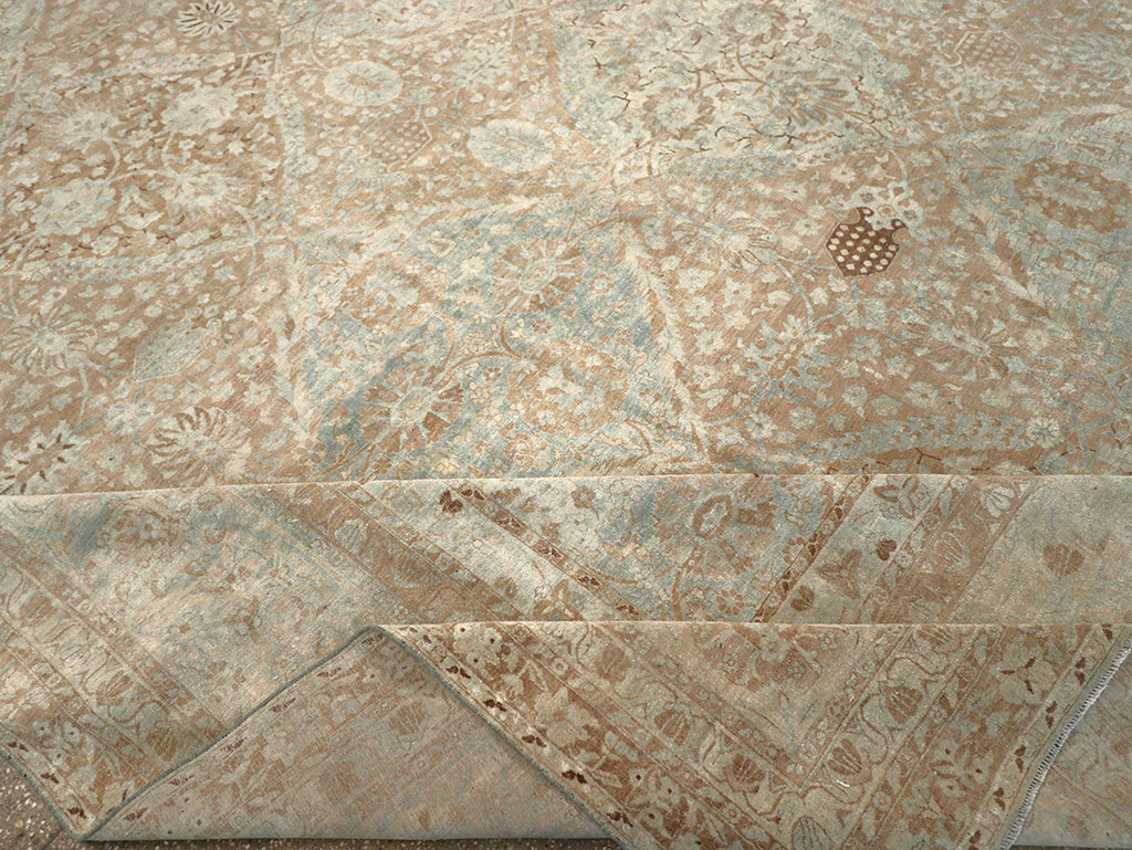 Antique Persian Lavar Kerman Square Large Room Size Carpet, No.33185 - Gss