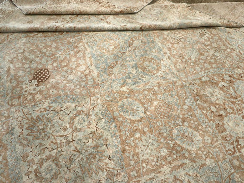 Antique Persian Lavar Kerman Square Large Room Size Carpet, No.33185 - Gss