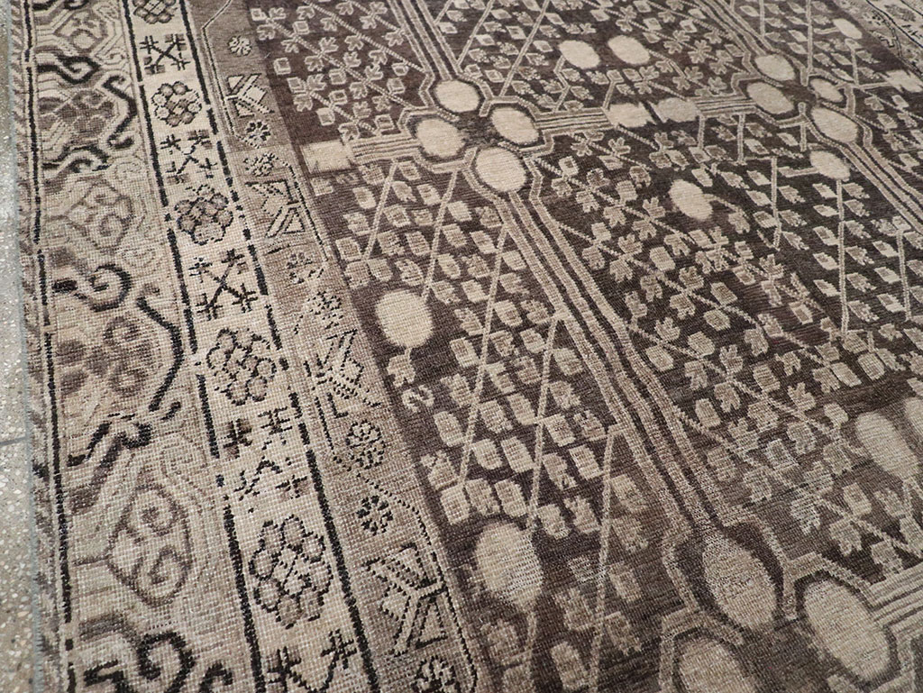 Antique East Turkestan Khotan Accent Rug, No.33189 - Gss
