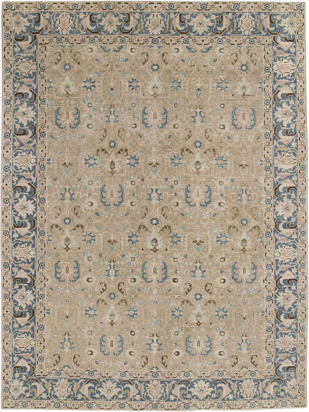 Antique Persian Tabriz Room Size Carpet, No.33190 - Gss