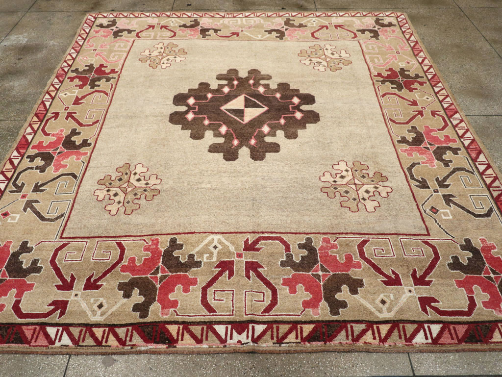 Vintage Turkish Anatolian Square Room Size Carpet, No.33197 - Gss