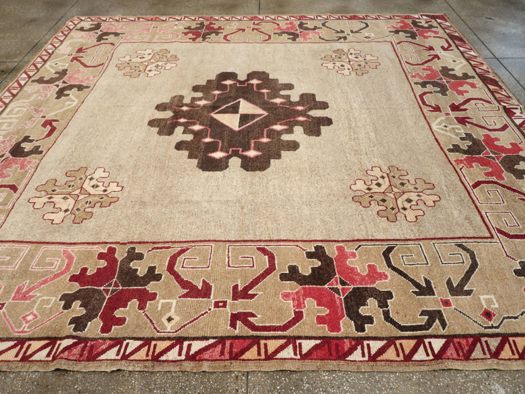 Vintage Turkish Anatolian Square Room Size Carpet, No.33197 - Gss