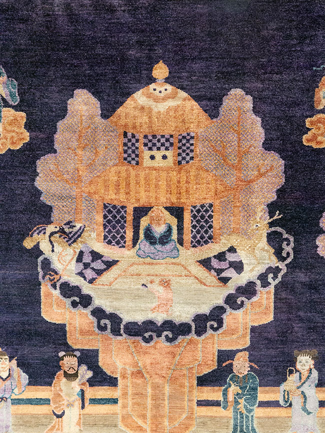 Antique Chinese Silk Pictorial Rug, No.33205 - Gss