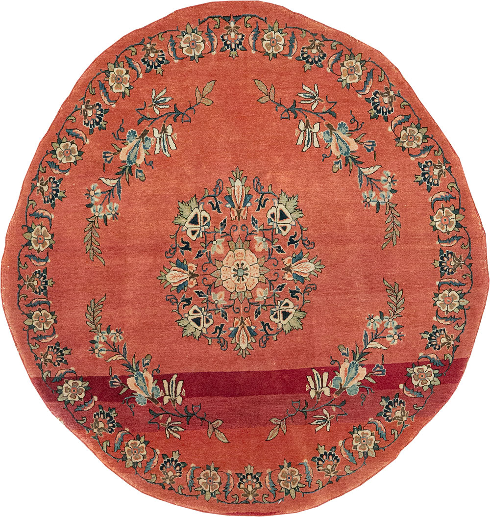 Antique Persian Kerman Round Rug, No.33206 - Gss