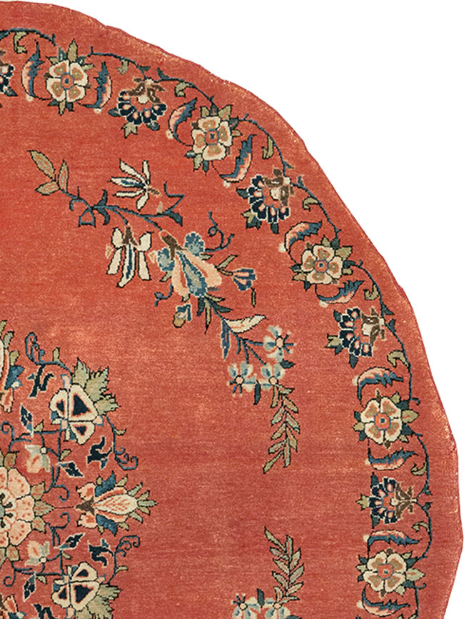 Antique Persian Kerman Round Rug, No.33206 - Gss