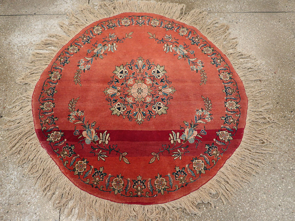 Antique Persian Kerman Round Rug, No.33206 - Gss