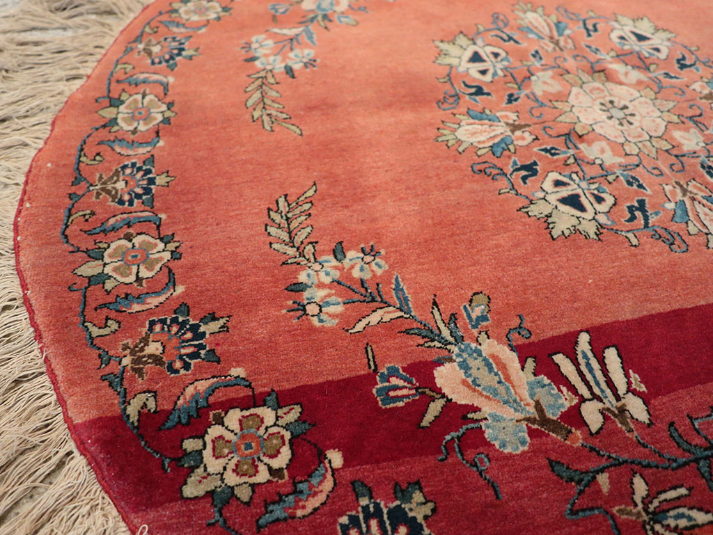 Antique Persian Kerman Round Rug, No.33206 - Gss