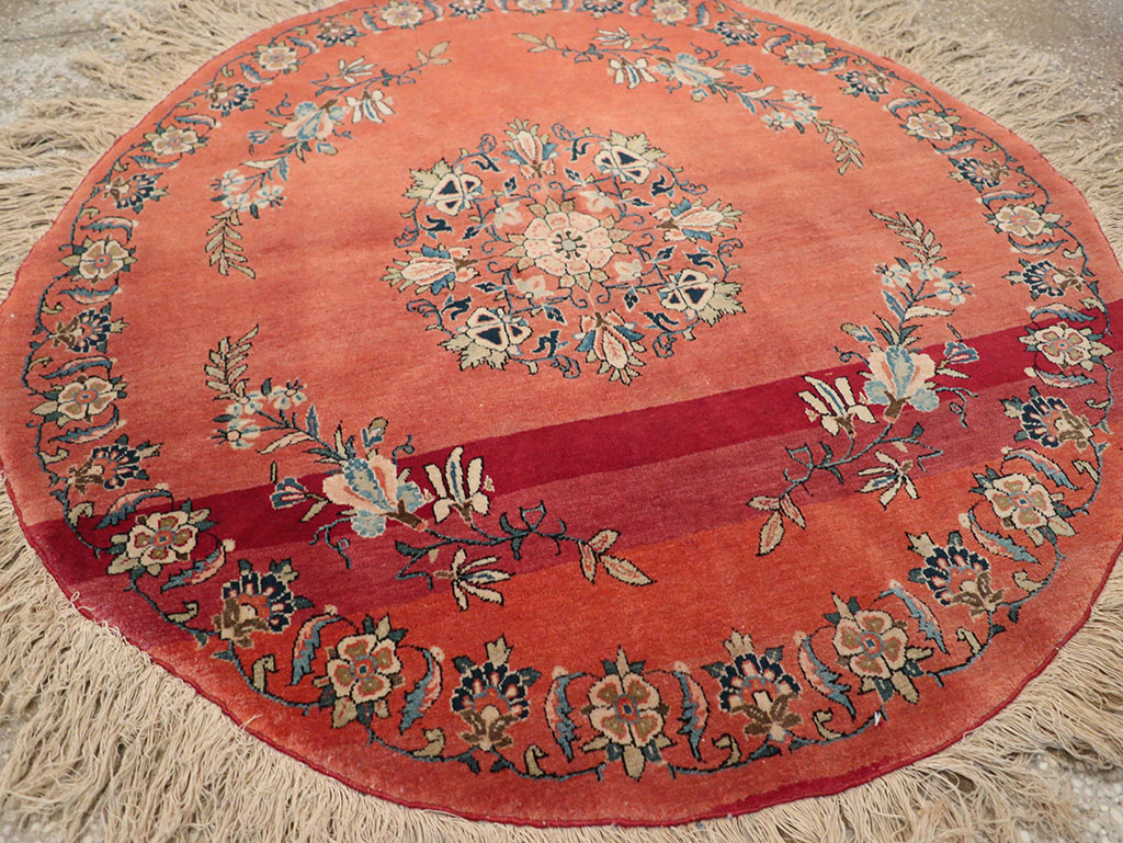 Antique Persian Kerman Round Rug, No.33206 - Gss