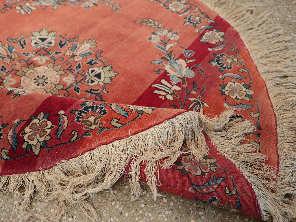 Antique Persian Kerman Round Rug, No.33206 - Gss