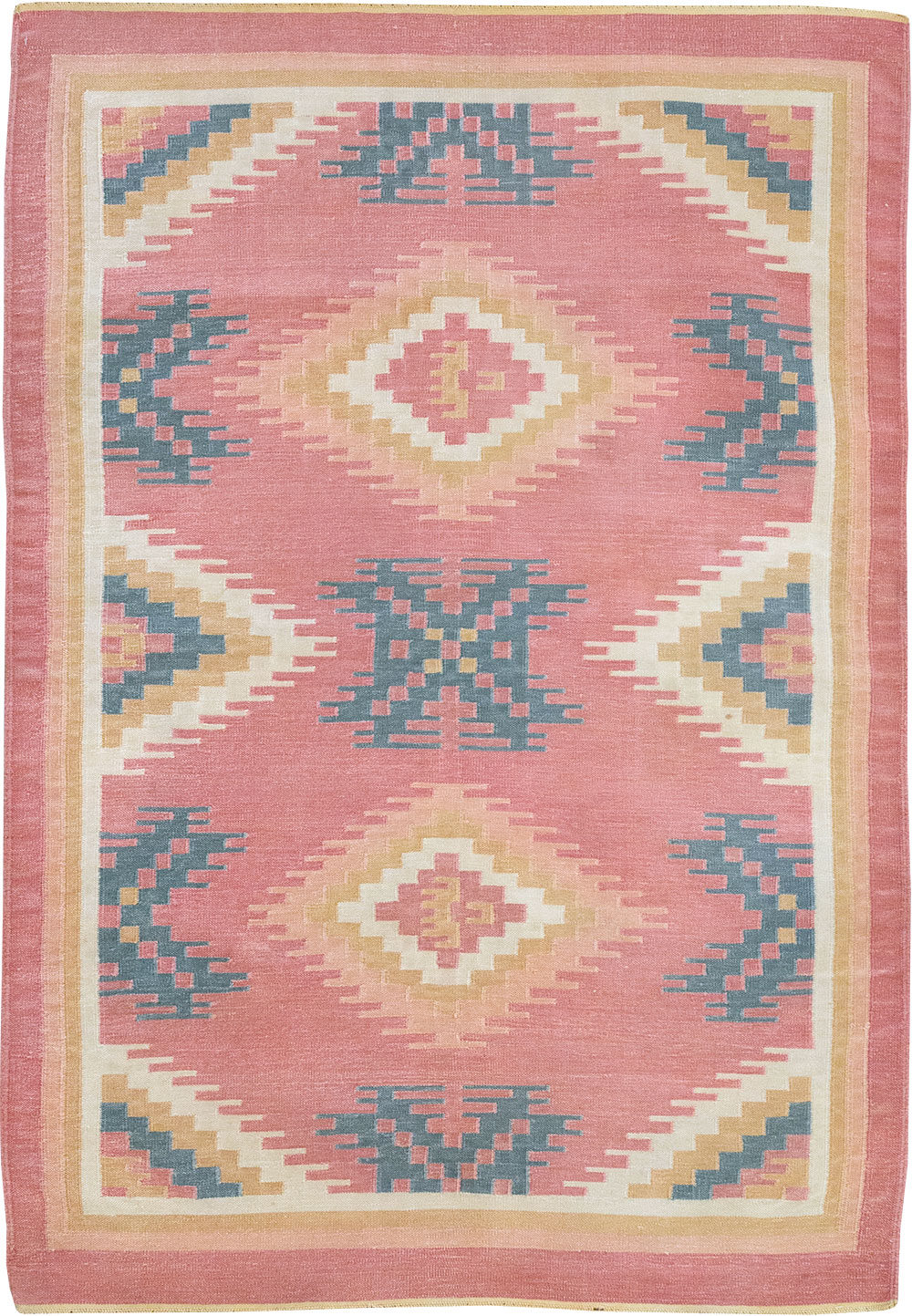 Vintage Indian Flatweave Dhurrie Accent Rug, No.33207 - Gss