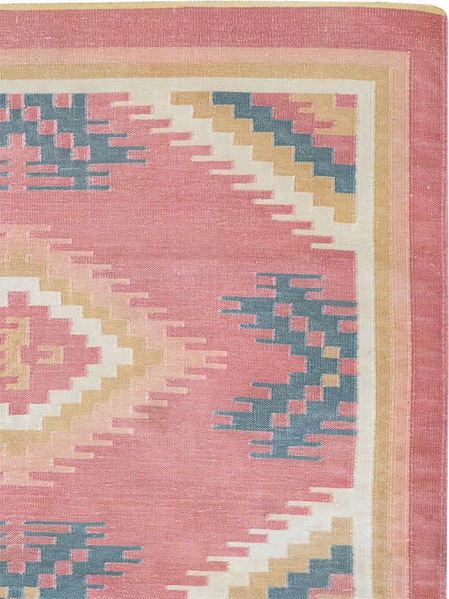 Vintage Indian Flatweave Dhurrie Accent Rug, No.33207 - Gss