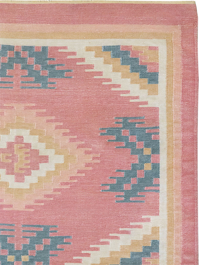 Vintage Indian Flatweave Dhurrie Accent Rug, No.33207 - Gss