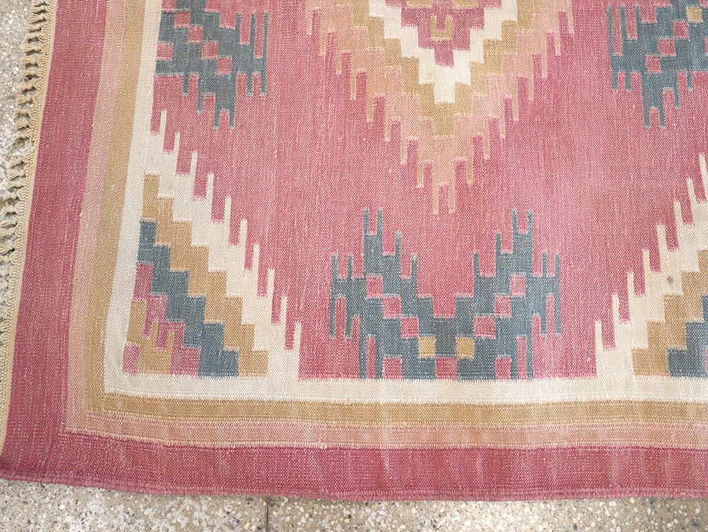 Vintage Indian Flatweave Dhurrie Accent Rug, No.33207 - Gss