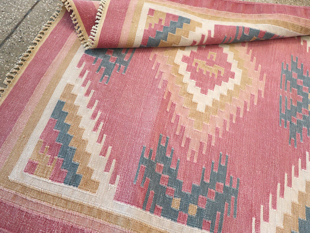 Vintage Indian Flatweave Dhurrie Accent Rug, No.33207 - Gss