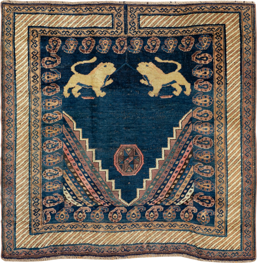 Antique Persian Pictorial Kurdish Saddle Cover, No.33210 - Gss