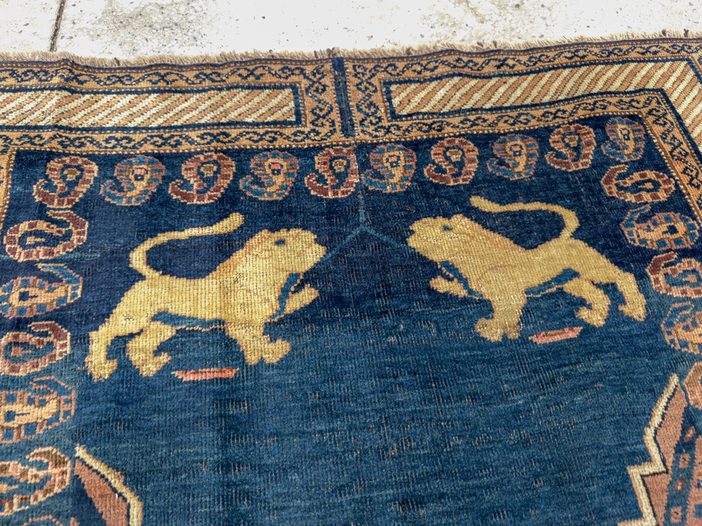 Antique Persian Pictorial Kurdish Saddle Cover, No.33210 - Gss