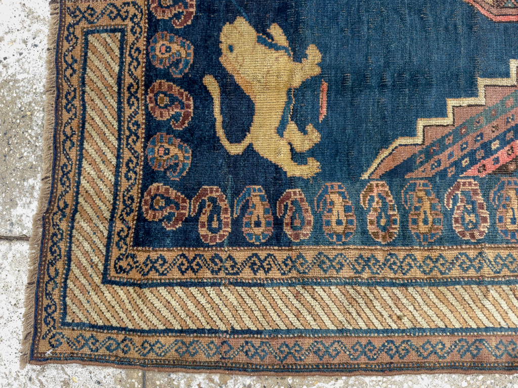 Antique Persian Pictorial Kurdish Saddle Cover, No.33210 - Gss