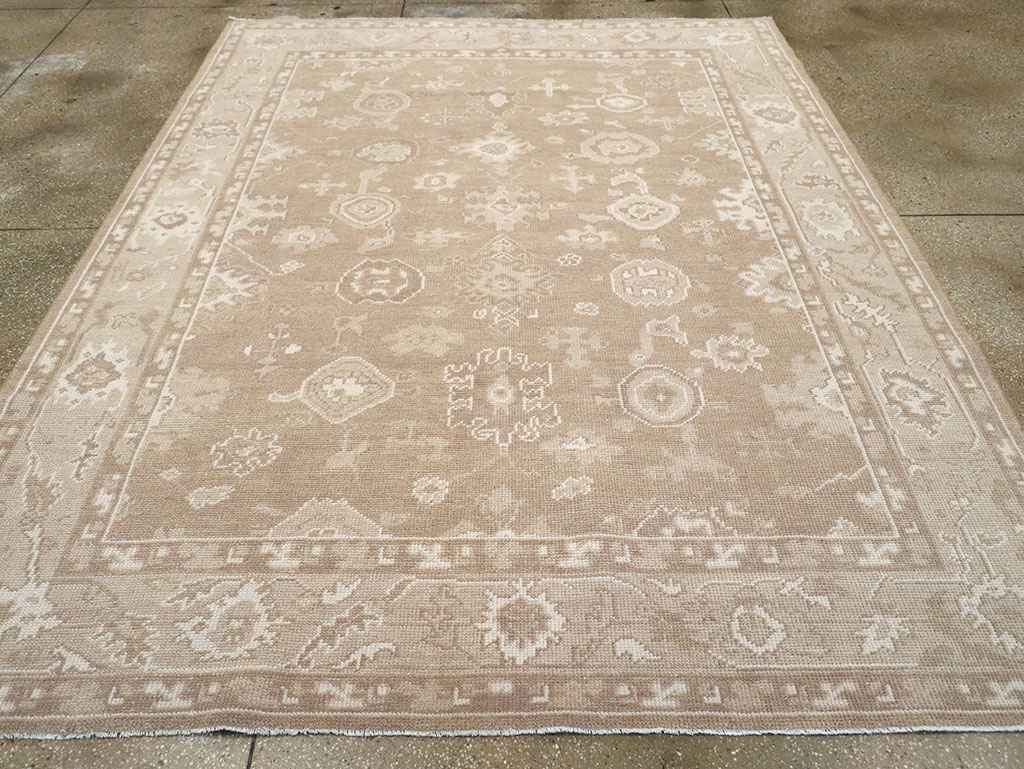 Modern Turkish Oushak Accent Carpet, No.33213 - Gss