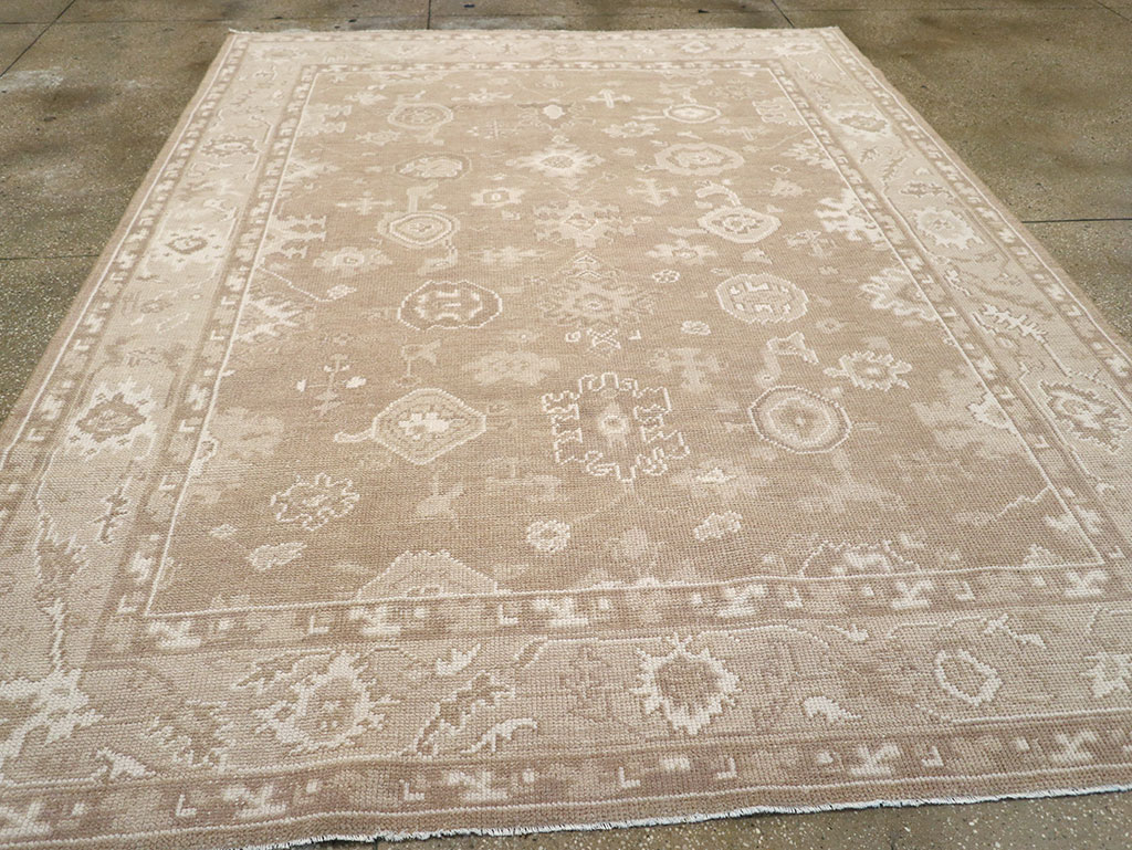 Modern Turkish Oushak Accent Carpet, No.33213 - Gss