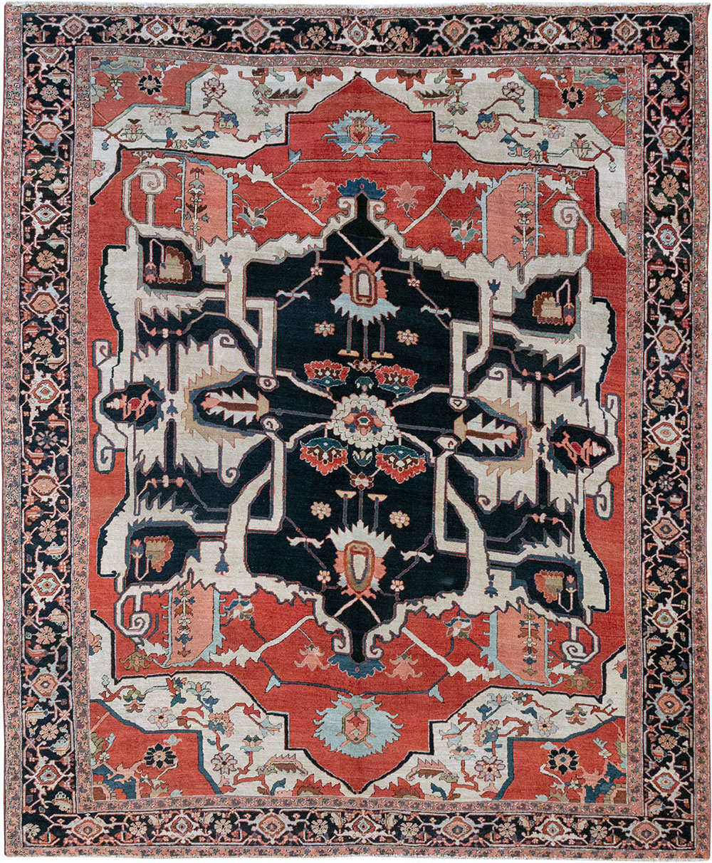 Antique Persian Serapi Room Size Carpet, No.33215 - Gss