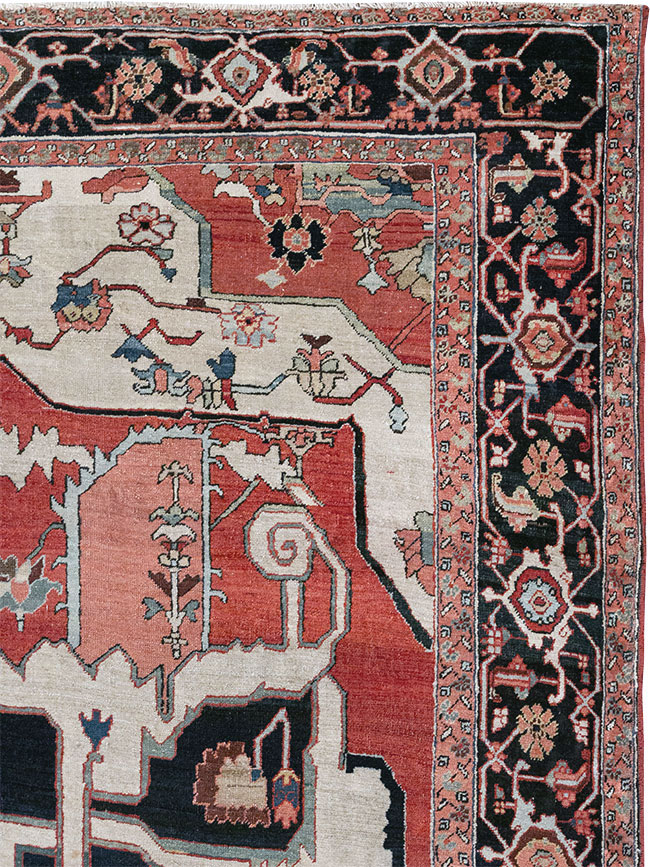 Antique Persian Serapi Room Size Carpet, No.33215 - Gss